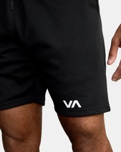 RVCA VA MESH II ELASTIC WALKSHORTS 19" -Rvca avyws00221 rvcaw blk dtl1