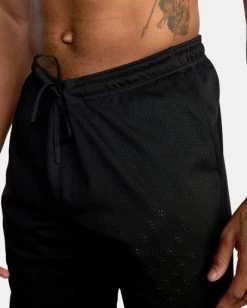 RVCA VA MESH II ELASTIC WALKSHORTS 19" -Rvca avyws00221 rvcaw blk dtl2