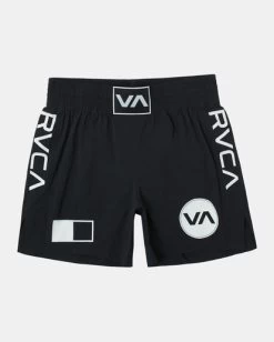 RVCA SPARTAN ELASTIC TRAINING SHORTS 17" -Rvca avyws00224 rvcaf blk frt1