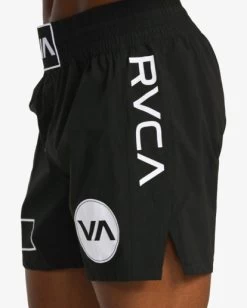 RVCA SPARTAN ELASTIC TRAINING SHORTS 17" -Rvca avyws00224 rvcaw blk dtl1