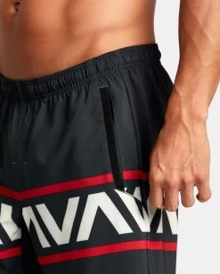 RVCA HAWAII BANDED YOGGER STRETCH 17" TECHNICAL SHORTS -Rvca avyws00247 rvcaw blk dtl1