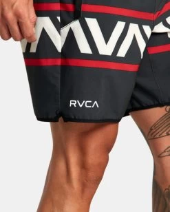 RVCA HAWAII BANDED YOGGER STRETCH 17" TECHNICAL SHORTS -Rvca avyws00247 rvcaw blk dtl3