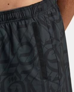 RVCA THUG ROSE YOGGER STRETCH PERFORMANCE SHORTS -Rvca avyws00255 rvcaw blk dtl2