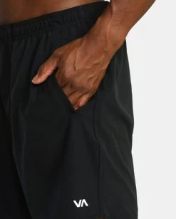 RVCA BARRON MAMIYA YOGGER STRETCH 17" PERFORMANCE SHORTS -Rvca avyws00294 rvcaw blk dtl1