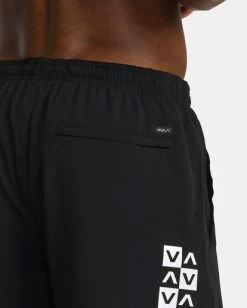 RVCA BARRON MAMIYA YOGGER STRETCH 17" PERFORMANCE SHORTS -Rvca avyws00294 rvcaw blk dtl2