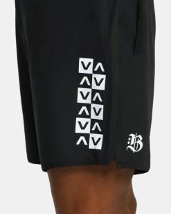 RVCA BARRON MAMIYA YOGGER STRETCH 17" PERFORMANCE SHORTS -Rvca avyws00294 rvcaw blk dtl3