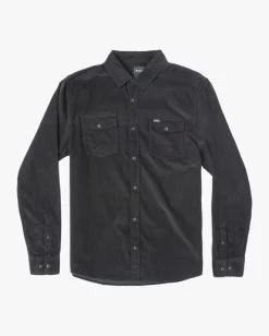 RVCA FREEMAN CORDUROY LONG SLEEVE SHIRT -Rvca avywt00365 rvcaf blk frt2