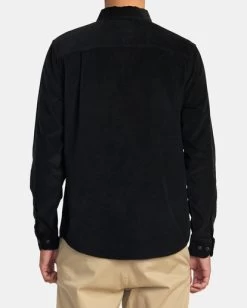RVCA FREEMAN CORDUROY LONG SLEEVE SHIRT -Rvca avywt00365 rvcaw blk bck3