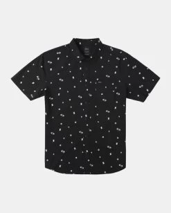 RVCA DEGENERATE SHORT SLEEVE SHIRT -Rvca avywt00372 rvcaf blk frt1
