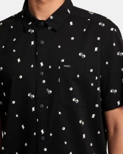 RVCA DEGENERATE SHORT SLEEVE SHIRT -Rvca avywt00372 rvcaw blk dtl1