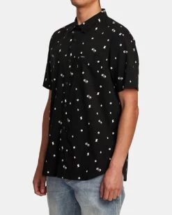 RVCA DEGENERATE SHORT SLEEVE SHIRT -Rvca avywt00372 rvcaw blk sd3