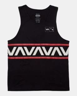 RVCA HAWAII BANDED TANK T-SHIRT -Rvca avyzt01559 rvcaf blk frt1