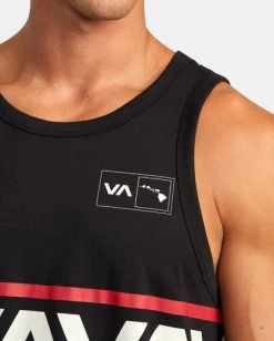 RVCA HAWAII BANDED TANK T-SHIRT -Rvca avyzt01559 rvcaw blk dtl1