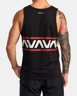 RVCA HAWAII BANDED TANK T-SHIRT -Rvca avyzt01559 rvcaw blk sd3