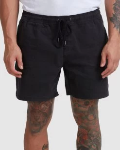 RVCA ESCAPE ELASTIC WALKSHORTS 17” -Rvca m2073ree rvcaw blk dtl2