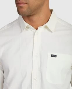 RVCA THAT'LL DO STRETCH LONG SLEEVE SHIRT 9 RVCA THAT'LL DO STRETCH LONG SLEEVE SHIRT -Rvca m551vrtd rvcaw wht dtl1
