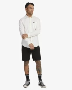 RVCA THAT'LL DO STRETCH LONG SLEEVE SHIRT 10 RVCA THAT'LL DO STRETCH LONG SLEEVE SHIRT -Rvca m551vrtd rvcaw wht frt9
