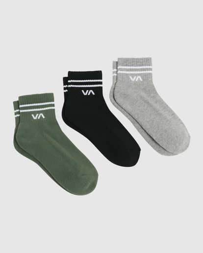 RVCA VA MINI CREW SOCK 3 PACK 1 RVCA VA MINI CREW SOCK 3 PACK