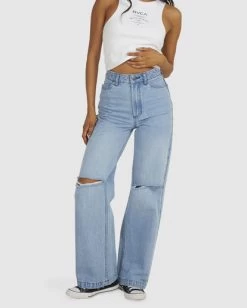 RVCA ELSA RIPPED DENIM -Rvca uvjdp00109 rvcaw blu frt5