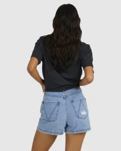 RVCA RIPPED DENIM COCO SHORT -Rvca uvjds00107 rvcaw blu bck1