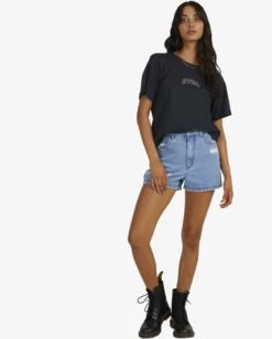 RVCA RIPPED DENIM COCO SHORT -Rvca uvjds00107 rvcaw blu frt9