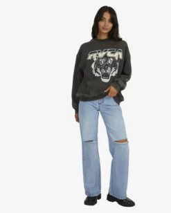 RVCA JUNGLE CAT CREW -Rvca uvjft00123 rvcaw ptk frt9