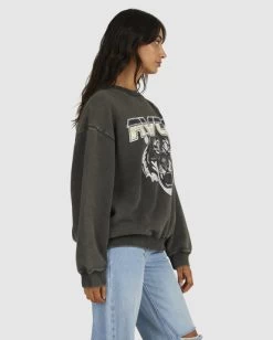 RVCA JUNGLE CAT CREW -Rvca uvjft00123 rvcaw ptk sd1