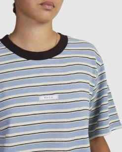 RVCA PATCHES STRIPE SHORT SLEEVE T-SHIRT -Rvca uvjkt00153 rvcaw dsb dtl1