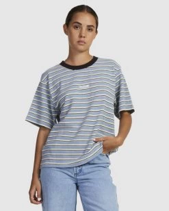 RVCA PATCHES STRIPE SHORT SLEEVE T-SHIRT