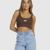 RVCA SLOGAN CROPPED TANK