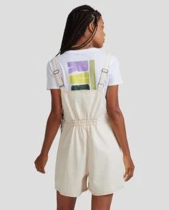 RVCA CLANCY DENIM ROMPER -Rvca uvjwd00120 rvcaw nat bck1