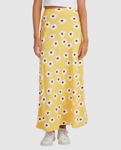 RVCA GOGO JUNE MAXI SKIRT -Rvca uvjwk00111 rvcaw ygg0 frt5