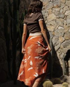 RVCA SPLIT ANNIKA MIDI SKIRT