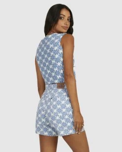 RVCA DAISY TIE FRONT TOP -Rvca uvjwt00122 rvcaw asb bck1