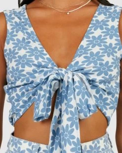 RVCA DAISY TIE FRONT TOP -Rvca uvjwt00122 rvcaw asb dtl1