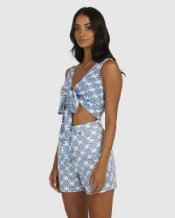 RVCA DAISY TIE FRONT TOP