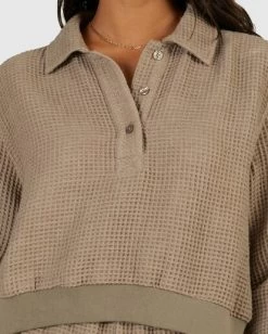 RVCA WAFFLE JERSEY -Rvca uvjwt00129 rvcaw dkh dtl1