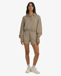 RVCA WAFFLE JERSEY -Rvca uvjwt00129 rvcaw dkh frt9