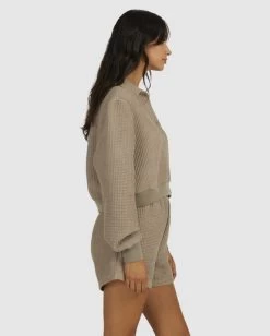 RVCA WAFFLE JERSEY -Rvca uvjwt00129 rvcaw dkh sd1