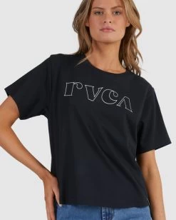 RVCA CURL KEYLINE GRAPHIC T-SHIRT -Rvca uvjzt00110 rvcaw blk dtl1