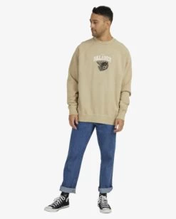 RVCA HOOPS RAGLAN CREW -Rvca uvyft00177 rvcaw kha frt9