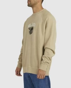 RVCA HOOPS RAGLAN CREW -Rvca uvyft00177 rvcaw kha sd3