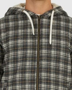 RVCA CALI PLAID JACKET -Rvca uvyjk00109 rvcaw blk dtl1