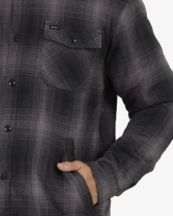 RVCA REPLACEMENT FLANNEL JACKET -Rvca uvyjk00120 rvcaw blk dtl1