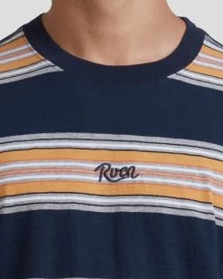 RVCA FRAGMENT STRIPE SHORT SLEEVE T-SHIRT -Rvca uvykt00117 rvcaw myv dtl1