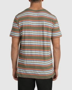 RVCA BEAT STRIPE SHORT SLEEVE TEE -Rvca uvykt00177 rvcaw alo bck3