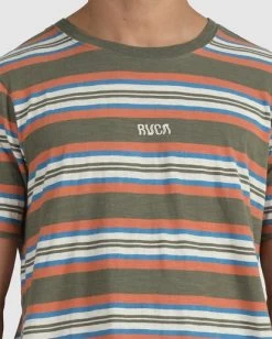 RVCA BEAT STRIPE SHORT SLEEVE TEE -Rvca uvykt00177 rvcaw alo dtl1