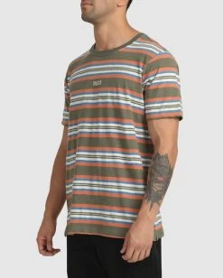RVCA BEAT STRIPE SHORT SLEEVE TEE -Rvca uvykt00177 rvcaw alo sd3