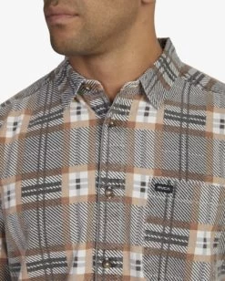 RVCA MUSHU PLAID LONG SLEEVE SHIRT -Rvca uvywt00151 rvcaw cpe0 dtl1