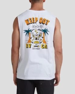 RVCA KEEP OUT MUSCLE -Rvca uvyzt00158 rvcaw wht bck3